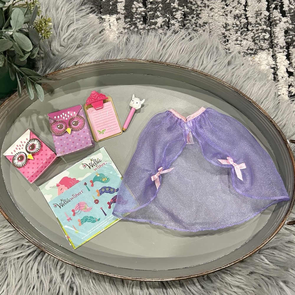 American Girl WellieWishers Fun & Games Set for 15" Dolls Purple Play Owl Fun